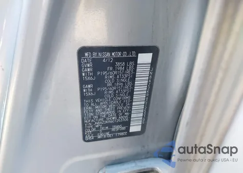 2012 Nissan Cube 1.8 S z USA, uszkodzony, nr VIN JN8AZ2KR6CT253705